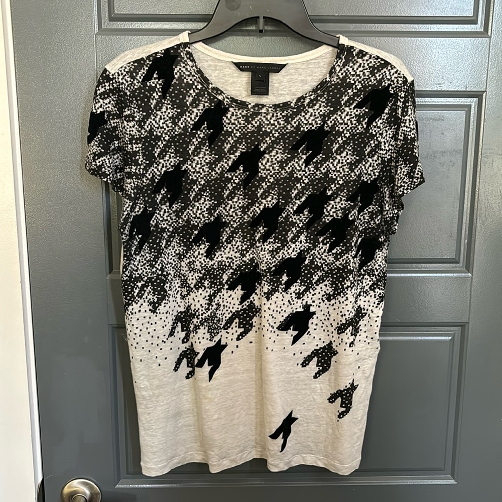 Marc by Marc Jacob’s linen houndstooth print tee